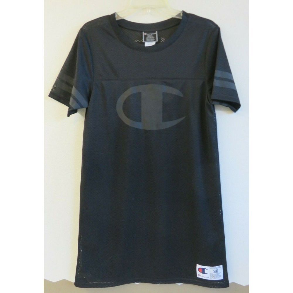 Champion Life Womens Jersey Dress Black Polyester NWOT Short Sleeve 19 Size S